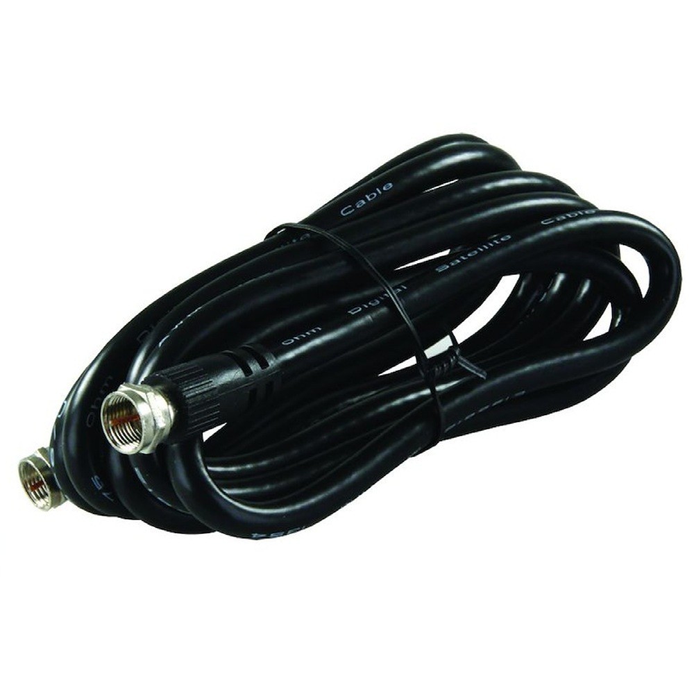 JR PRODUCTS 47425 COAXIAL CABLE WITH THREADED CONNECTIONS 6' BLACK DAS