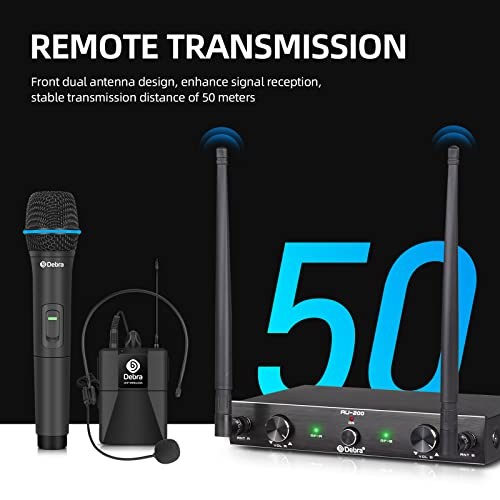 Audio AU200 Pro UHF 2 Channel Wireless Microphone System with 2 Bodypack