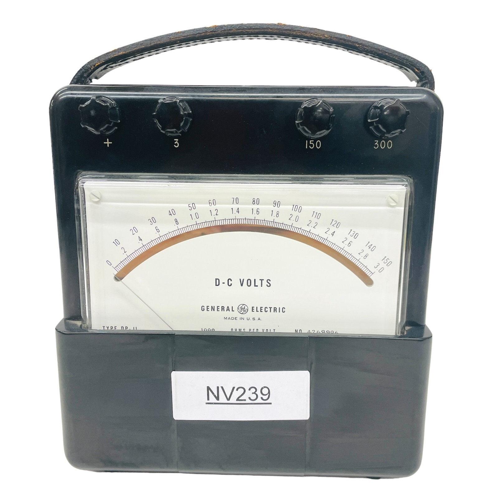 General Electric GE DP11 DC Voltmeter 1000 Ohms Per Volt 0-150 Dial Made in USA