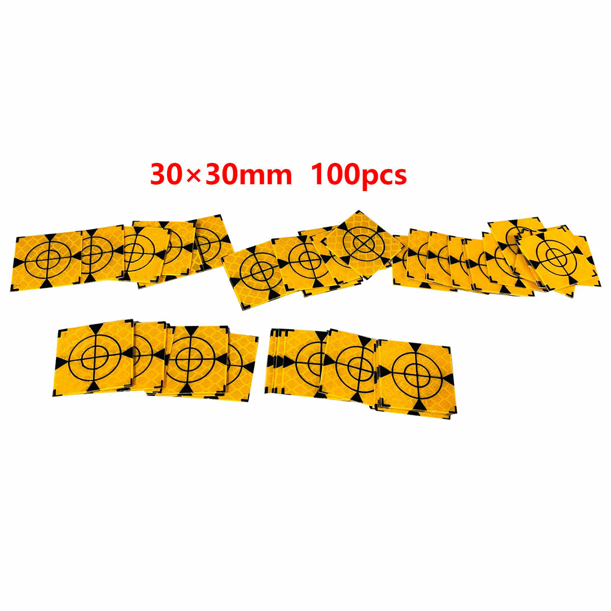 100 PCS REFLECTOR SHEET 30X30MM REFLECTIVE TAPE TARGET (YELLOW COLOUR)