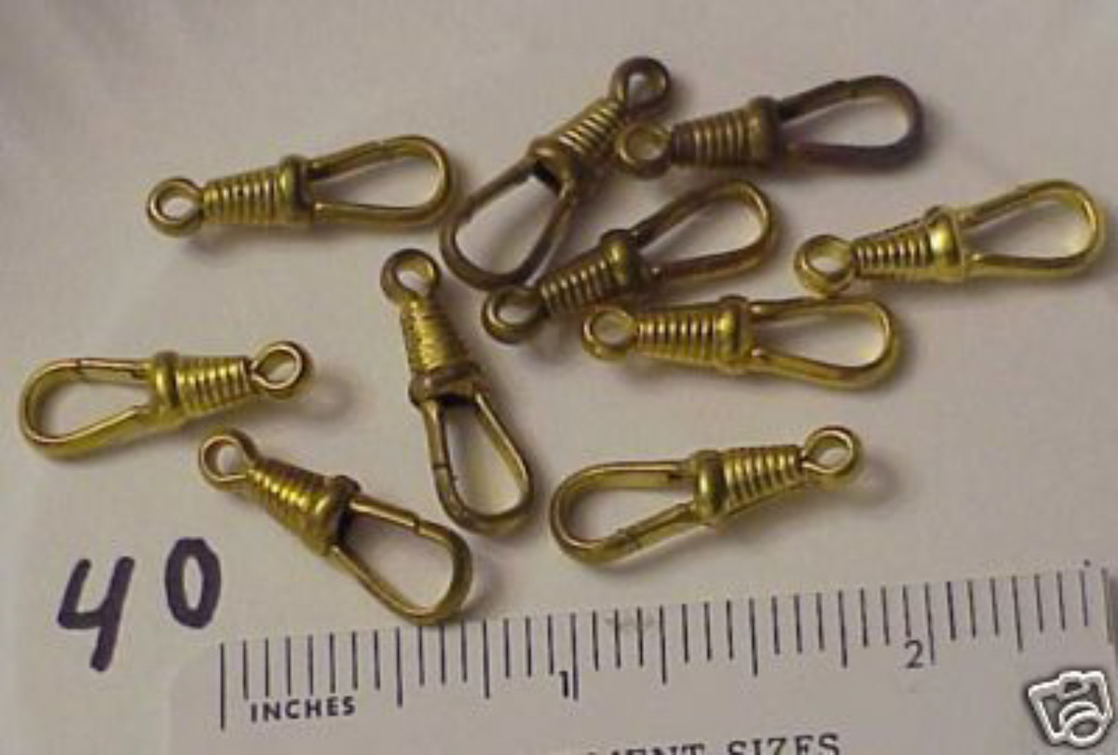 Vintage German 23mm Large Swivels for Pocket Watch Chains plated brass fixed end