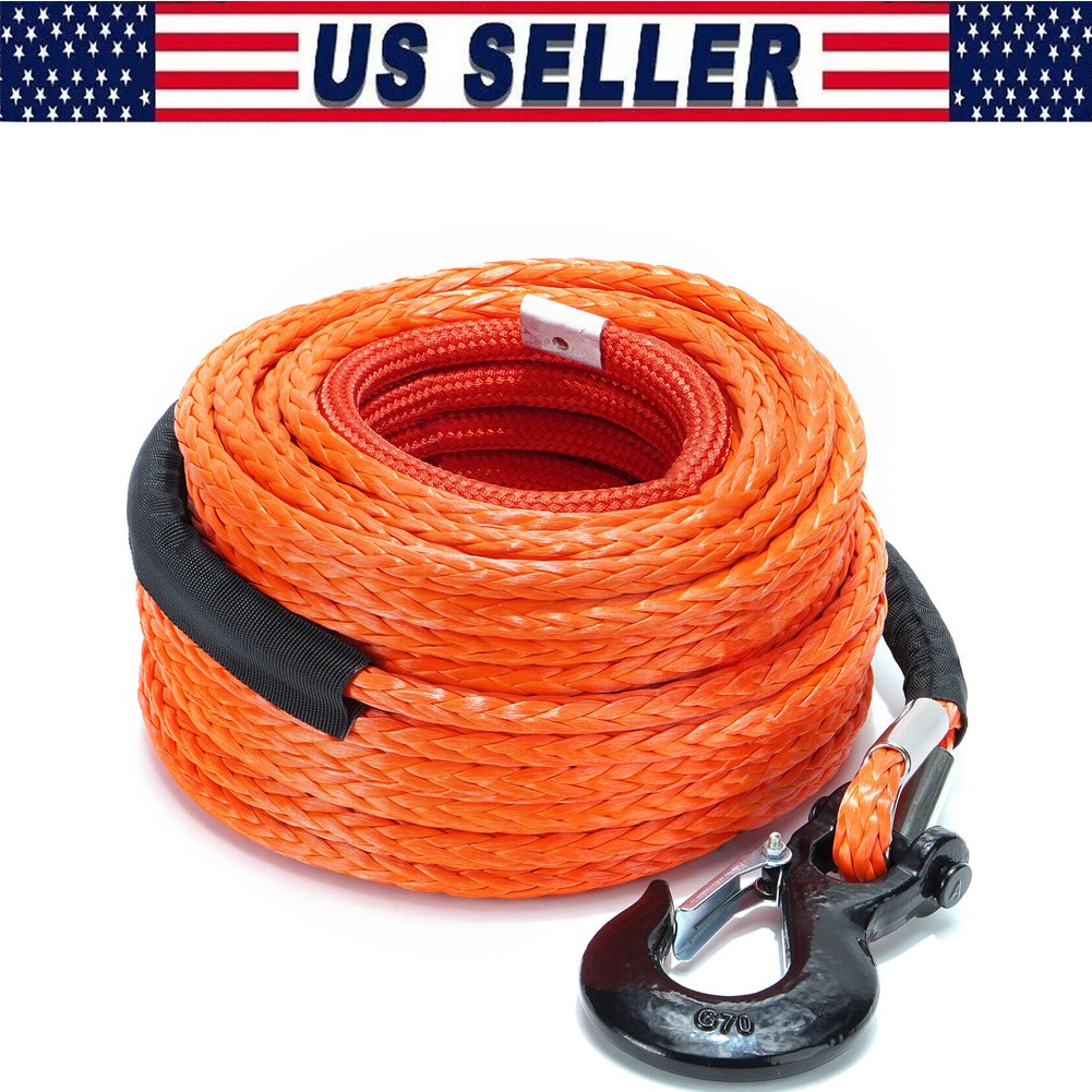 1/2"x100ft 32000lbs High Strength Synthetic Winch Line Rope Cable For 4WD ATV US