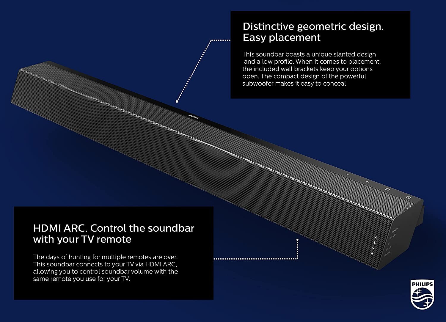PHILIPS Audio Performance Soundbar Speaker with Wireless Subwoofer - TAB7305