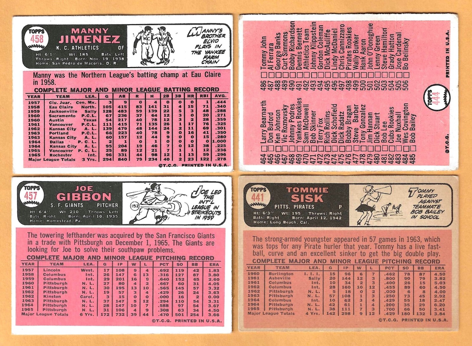 1966 Topps baseball - less than EX - You Pick 'Em