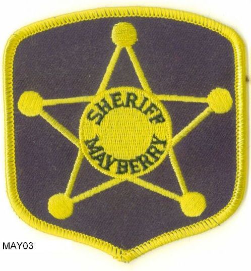 ANDY GRIFFITH BLACK MAYBERRY SHERIFF PATCH  - MAY03