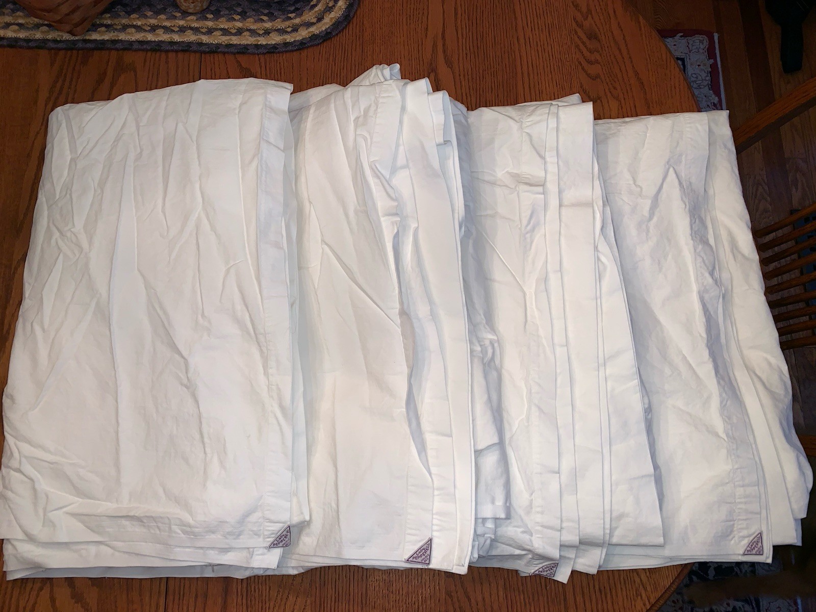 Vtg Lady Pepperell flat sheet double solid white 100% Heavy Cotton MCM 79 X 95