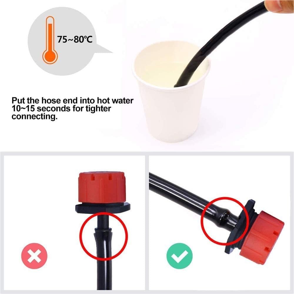 200Pcs Adjustable Drip Irrigation Emitters, 1/4Inch Adjustable Micro Drip Irriga