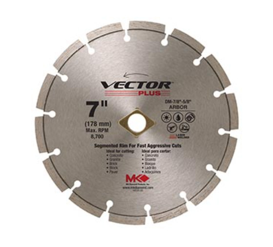 MK Diamond Masonry Blade Vector Plus Segmented 7" x .080" x DM-7/8"-5/8" 168328