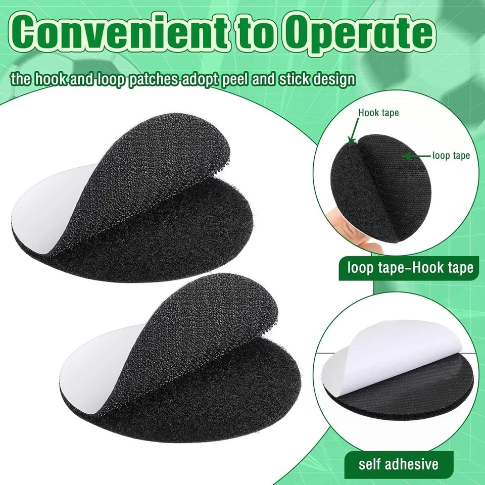 12 Pack 3 Inch Self Adhesive Hook and Loop Tape Dots Round Fasten Pad