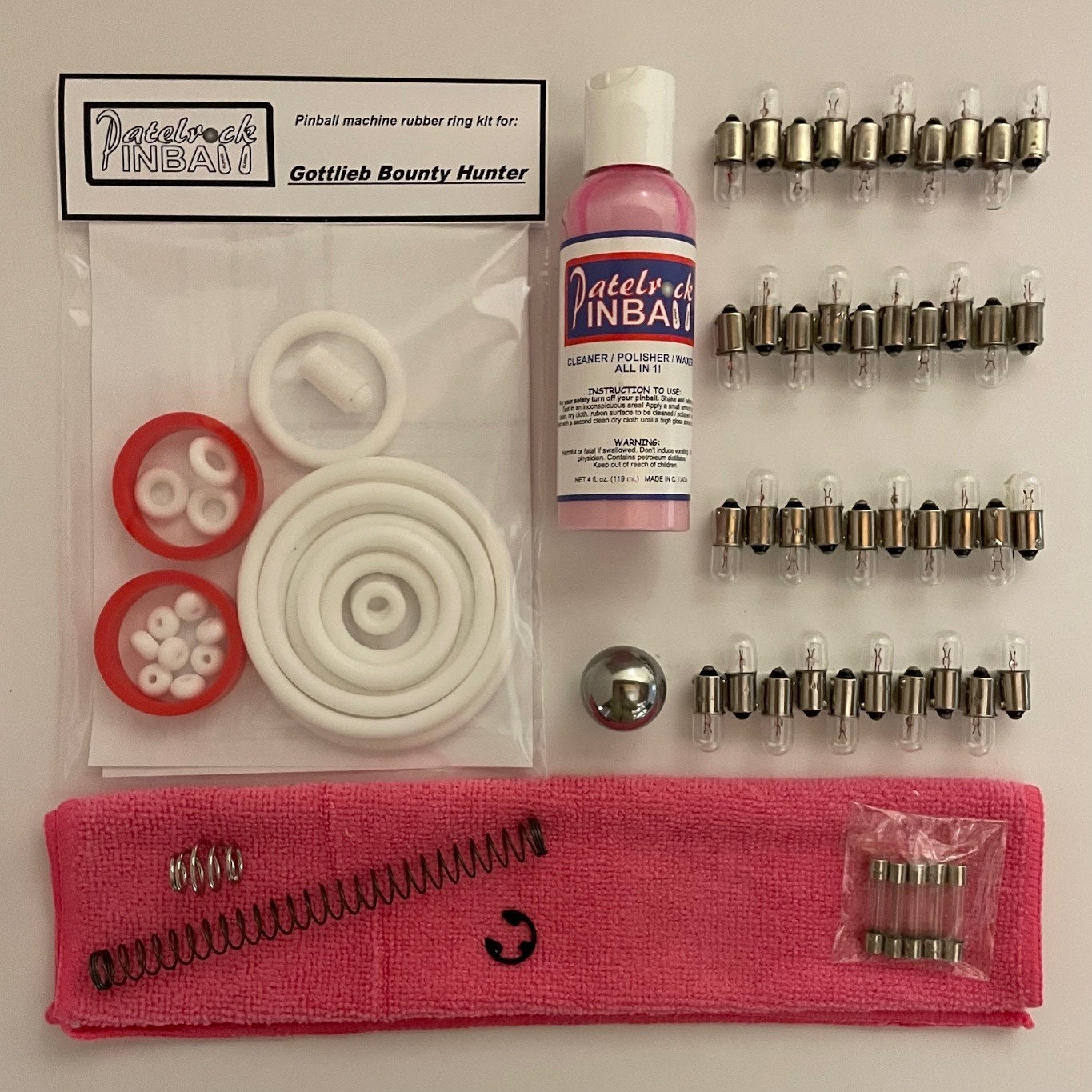 1985 Gottlieb Bounty Hunter Pinball Machine Maintenance Tune Up Kit