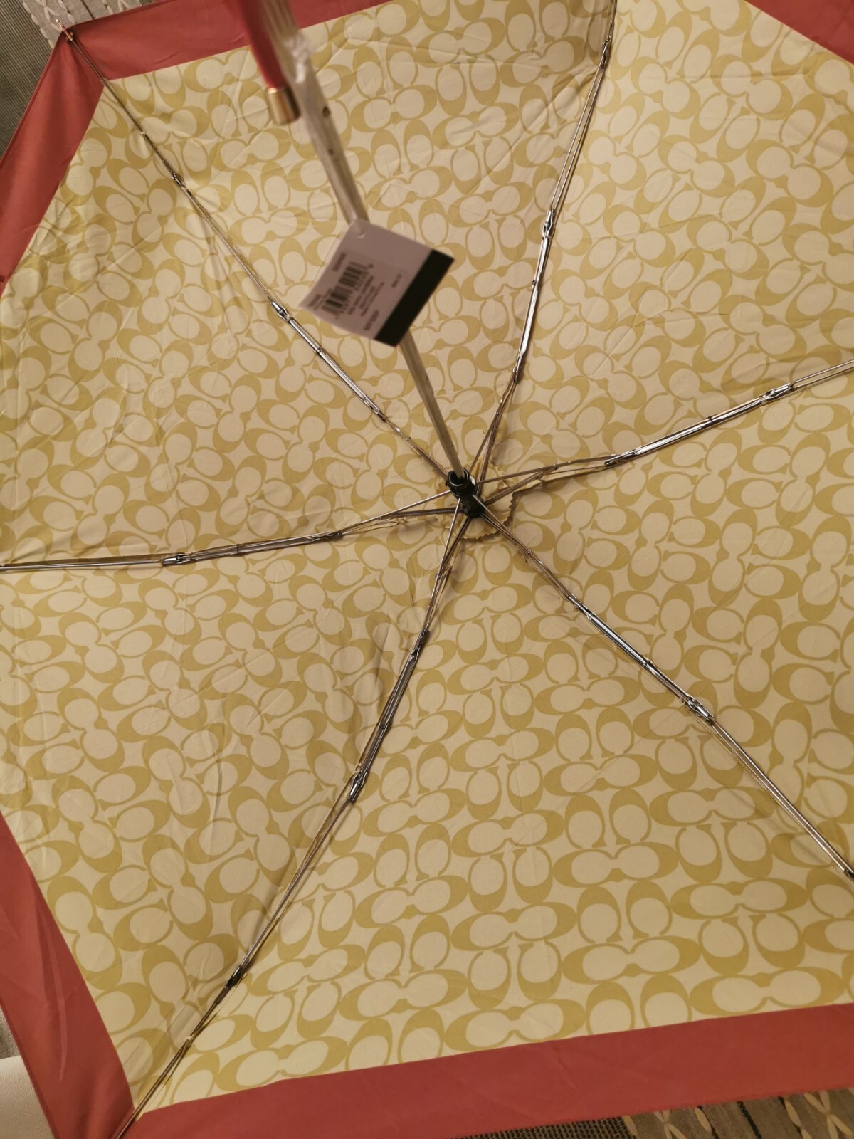 New With Tags Coach Umbrella Ivory Rouge