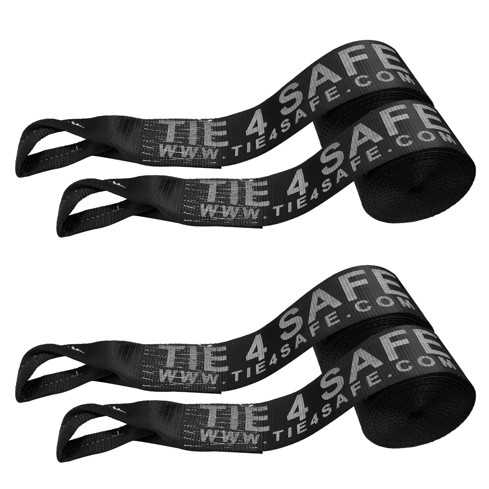 4 Pack Heavy Duty Flatbed Truck 4" x 30' Winch Tie Down Strap w/Loop End 5400LBS