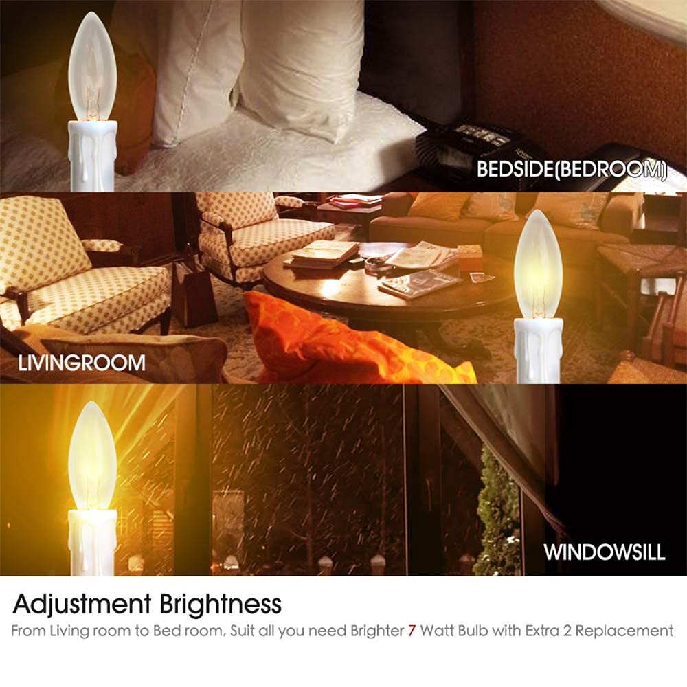 Dimmable Window Candle Electric with Multi Timer IR Controller, Metal Base Ch...