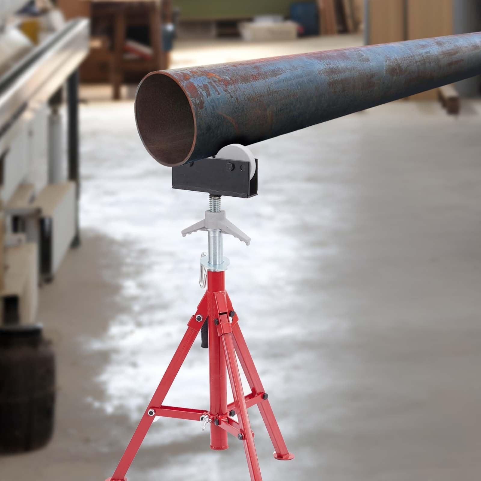 ✨Portable Folding Pipe Jack Stand with Roller 28–52" Adjustable Height 2500 lbs