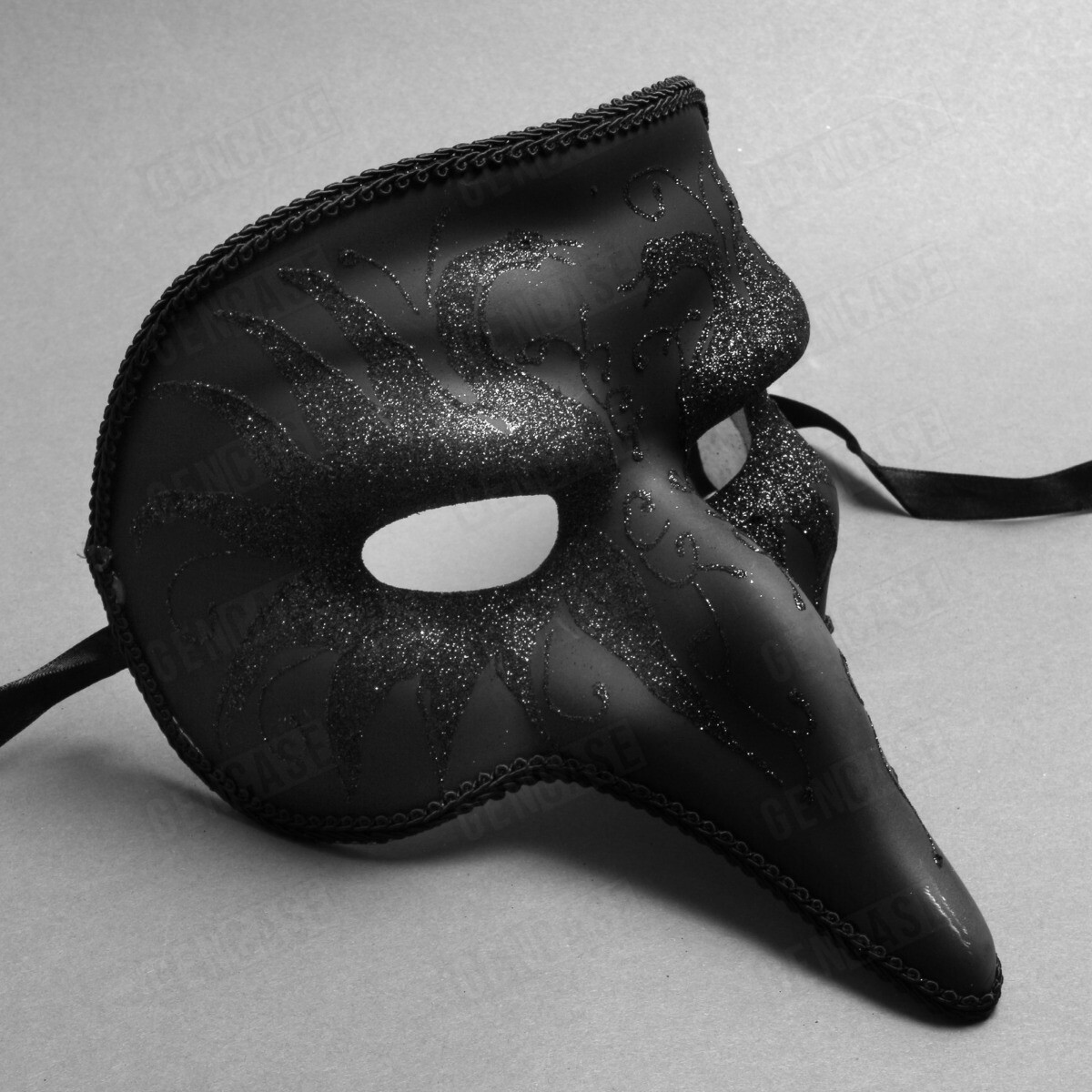 New Black Glittering Venetian Long Nose Bird Men Party Masquerade Mask Costume