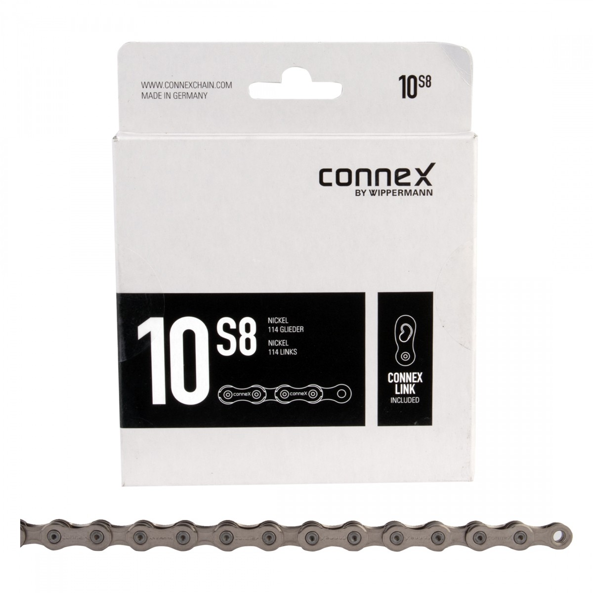 Connex 10-Speed 8-Component Nickel Coated Chain, High-Performance, Lightweight