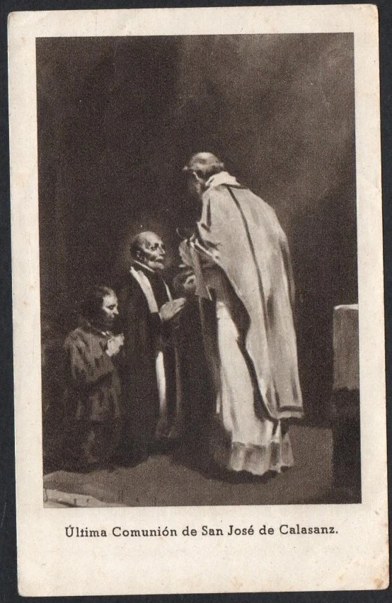 Holy card antique de San Jose de Calasanz santino image pieuses estampa