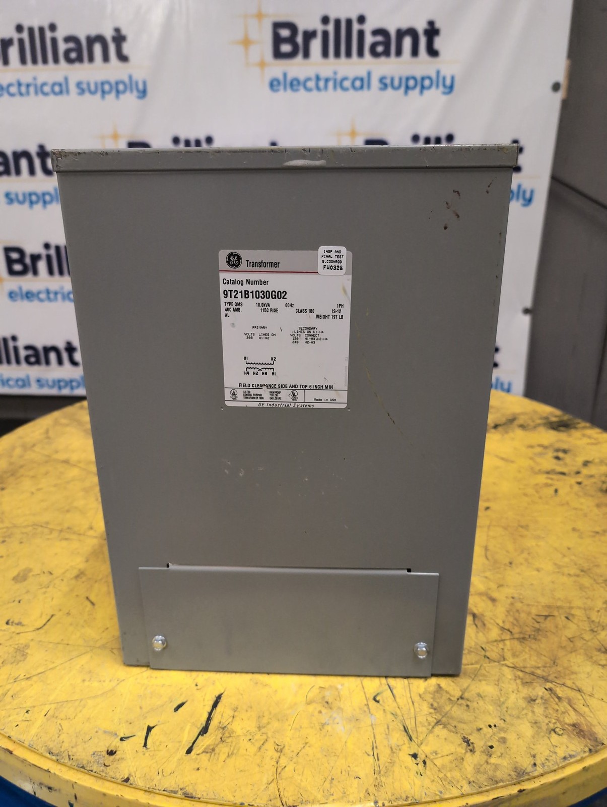 45kVA Pri 208V Sec 120/240V 3PH NEMA 3R Outdoor Transformer GE 9T21B1030AG02