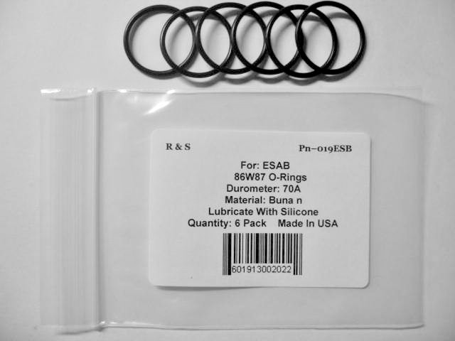 6 ESAB Compatible 86W87 O-rings / R&S 019ESB