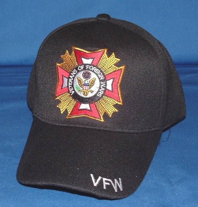 US Armed Forces Veterans Of Foreign Wars VFW Embroidery Adjustable Black Hat.