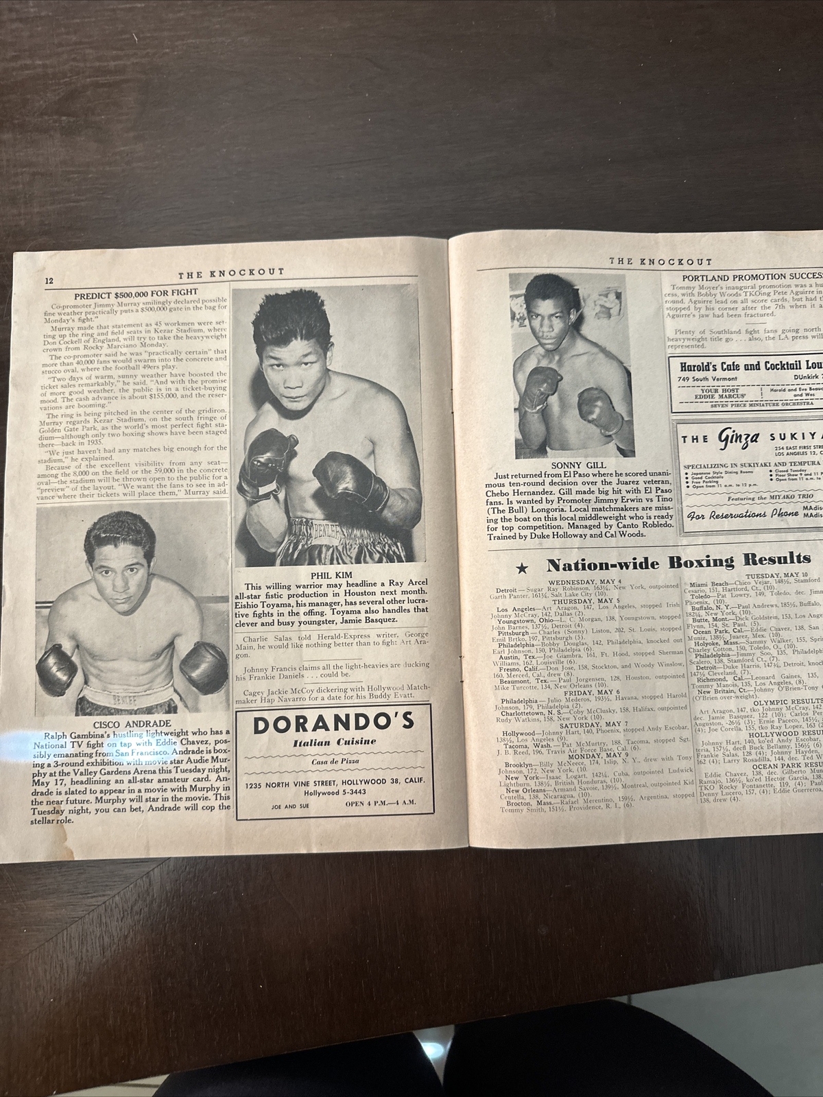 1955 Boxing Program Rocky Marciano vs Don Cocker