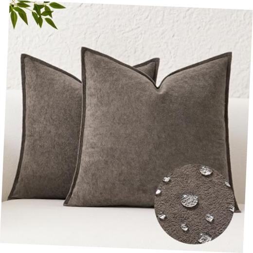 Kevin Textile Waterproof Decorative Pillow 24" x 24" (Pack of 2) Coco Brown