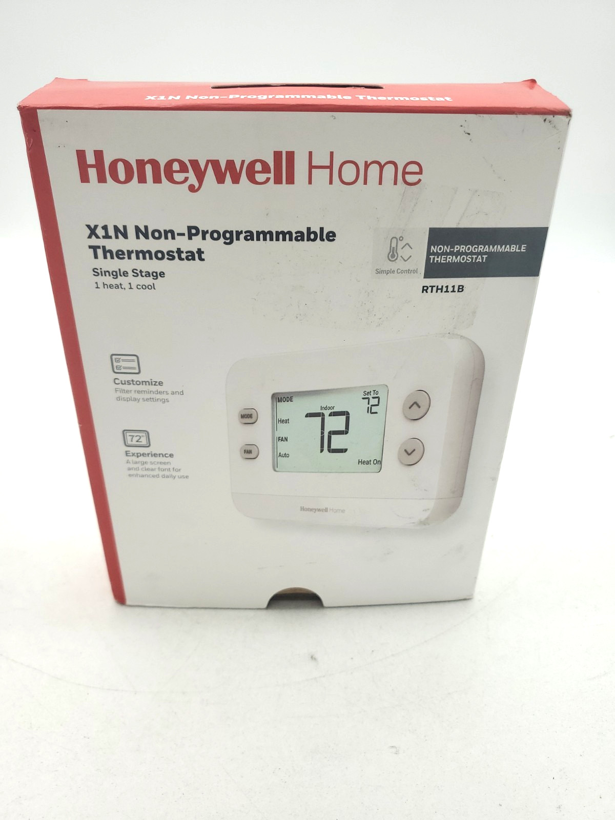 Honeywell Home X1N Non-Programmable Thermostat, Single-Stage, 1-Heat/1-Cool-2