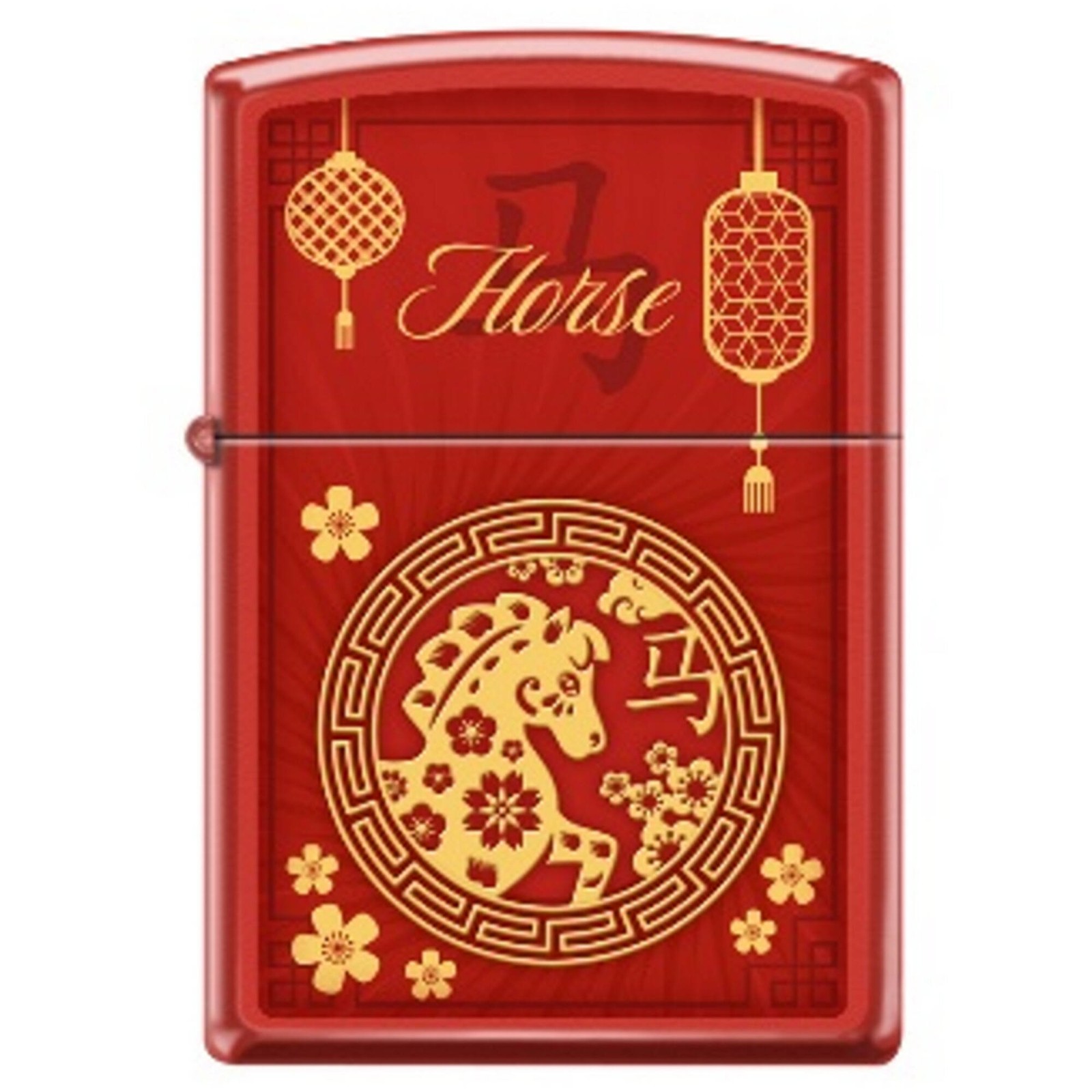 Zippo Windproof Pocket Lighter Zodiac Horse Red Matte Metal XC334