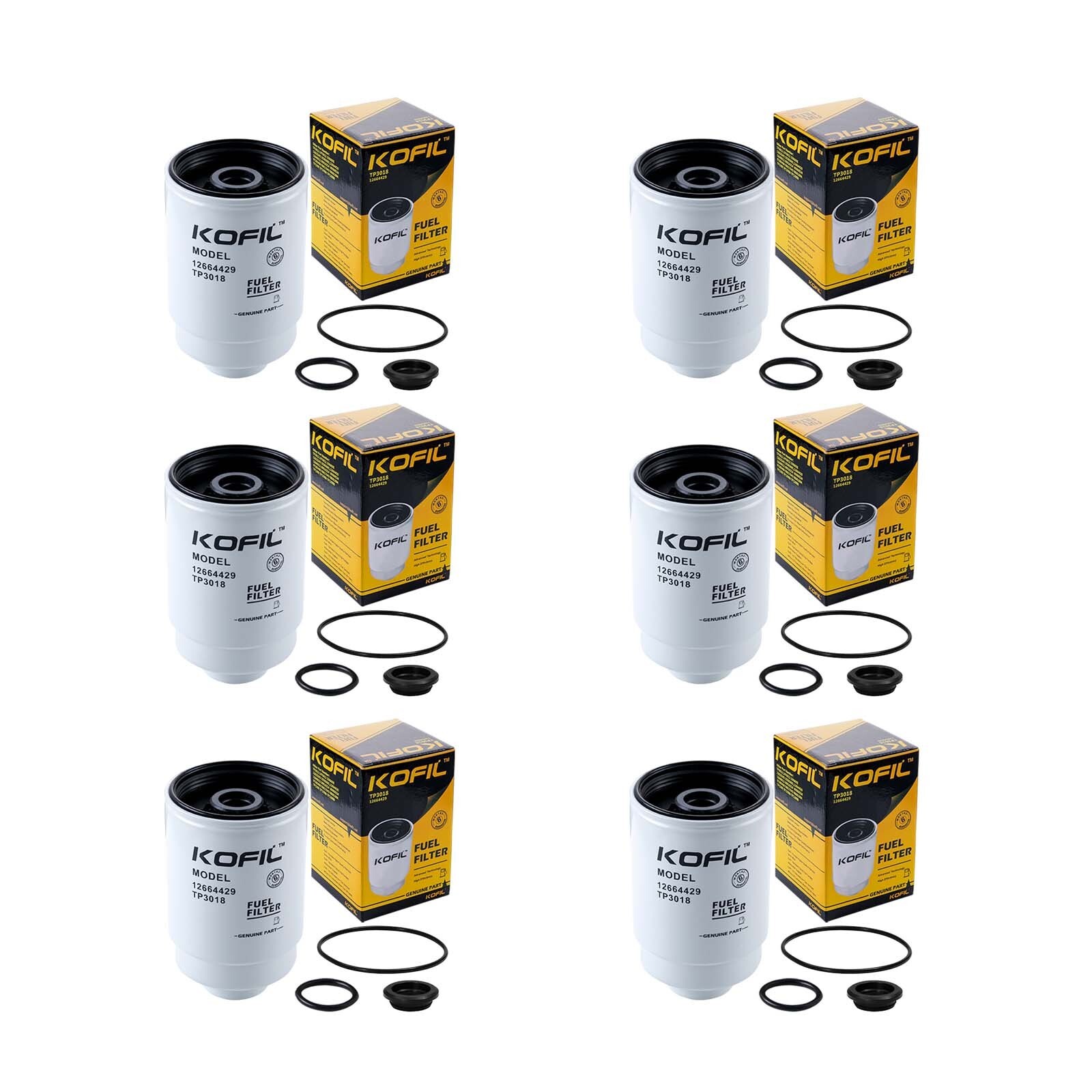 6Pcs -TP3018 Fuel Filter  For 6.6L Duramax Diesel 2007-2015 Chevy GMC 3500HD