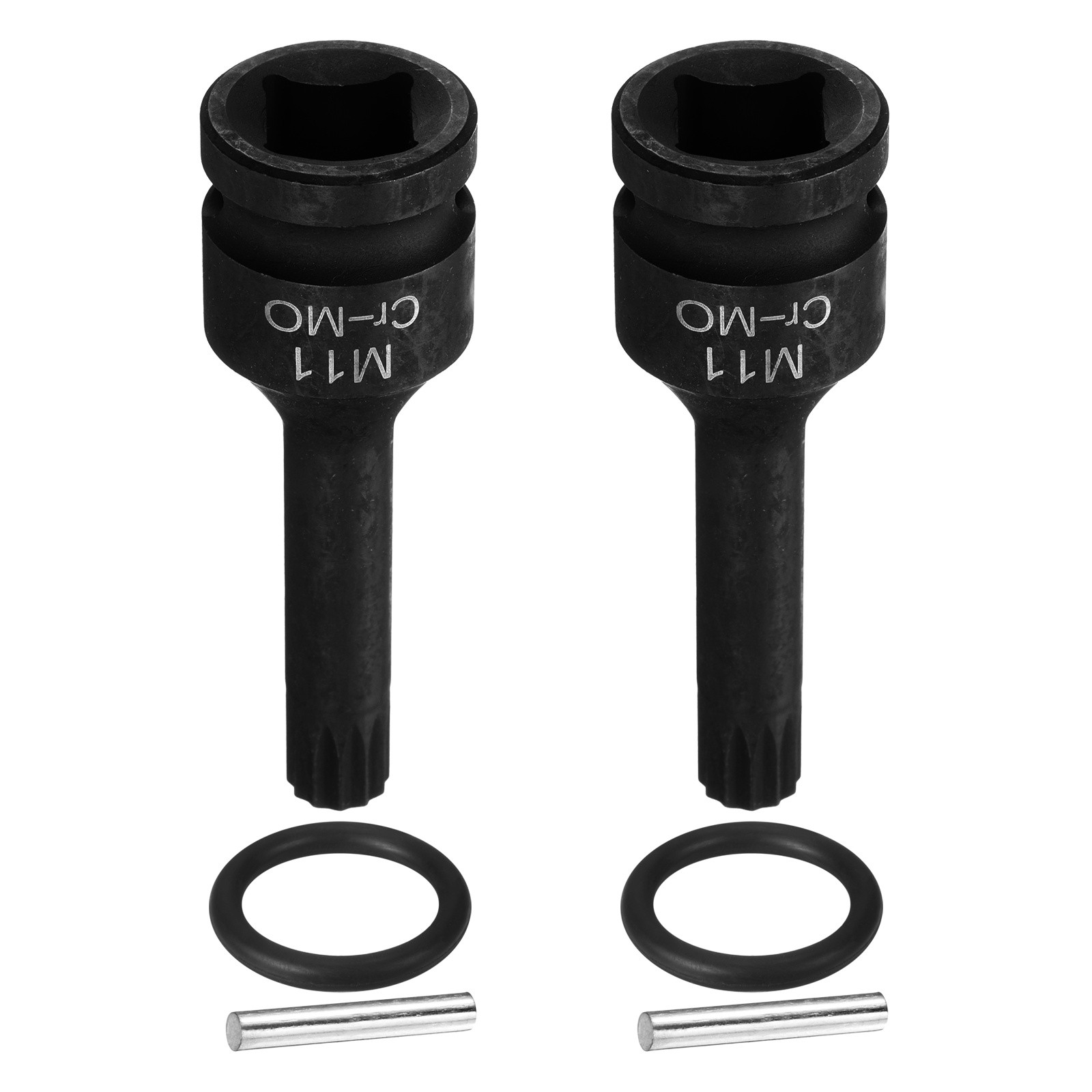 2pcs 1/2" Drive M11 Triple Square Impact Spline Bit Socket 11mm CR-MO Steel