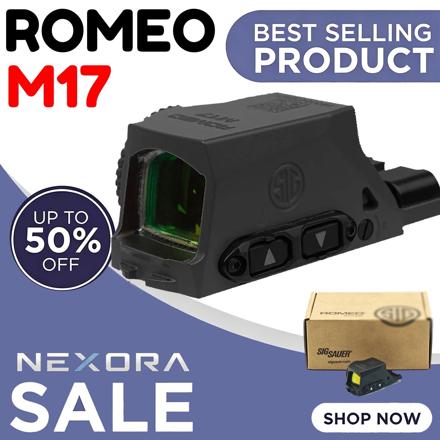 Tactical M17 Enclosed 1x24mm Reflex Red Dot Sight 2 MOA Dot/32 MOA Circle Black