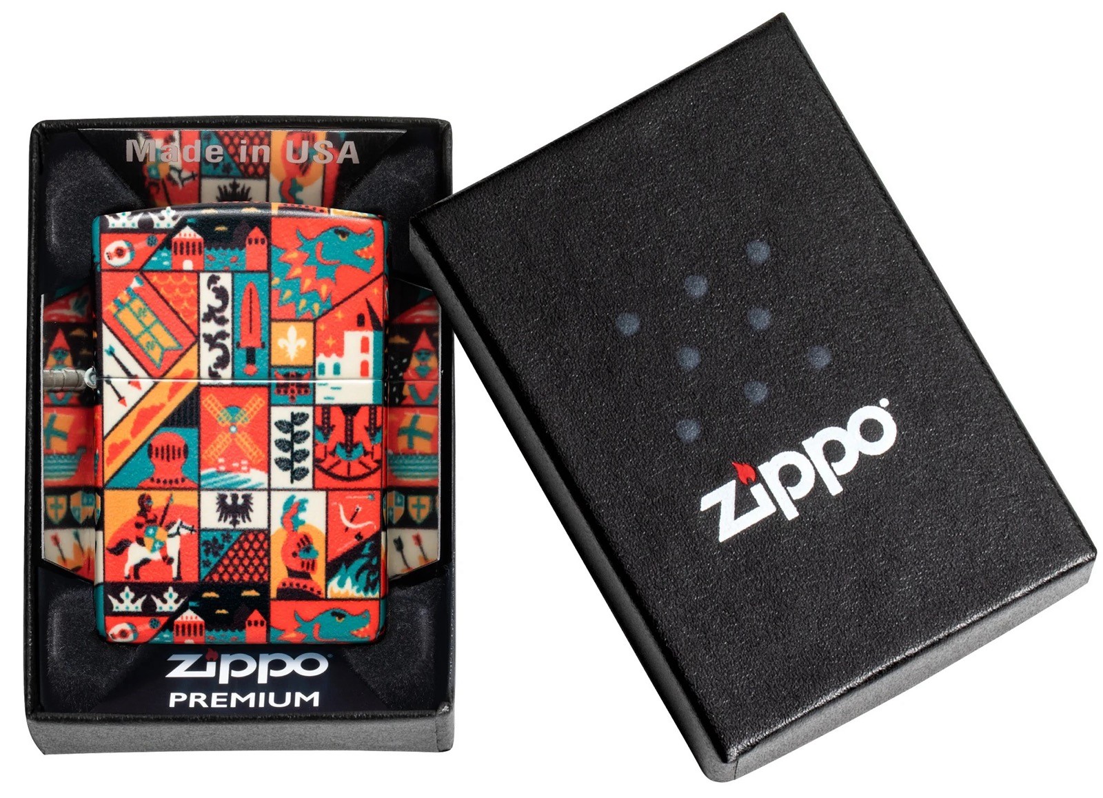 Genuine 540 COLOR ZIPPO Lighter 48786 OLD / MIDDLE AGES HISTORICAL TAPESTRY BNIB