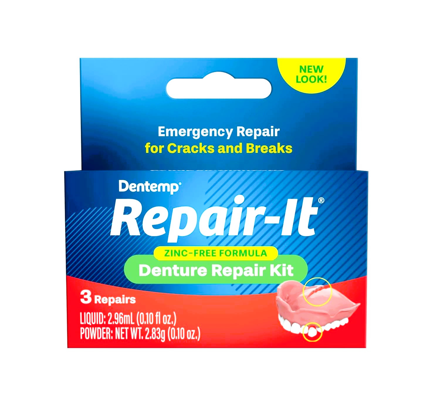 Dentemp Repair-It Denture Repair Kit (3 Repairs, 1 Box) – Fast, Durable Fix!