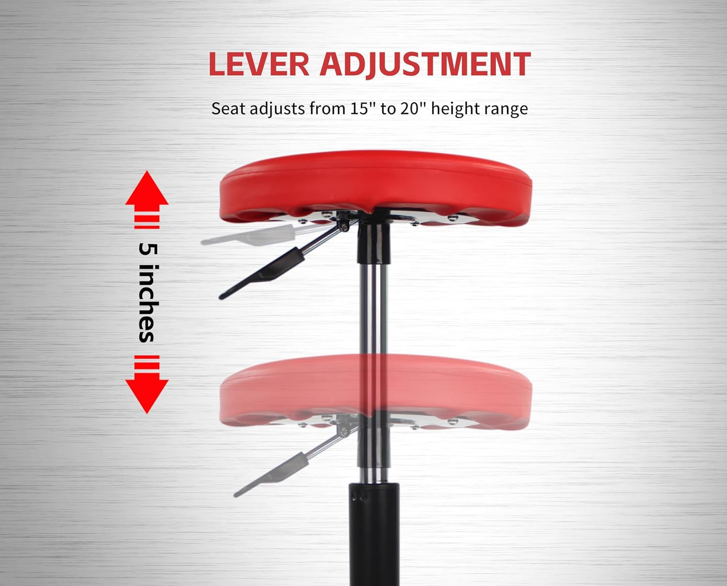 80771 Pneumatic Roller Seat/Creeper with Adjustable Height - 300 Lb Capacity