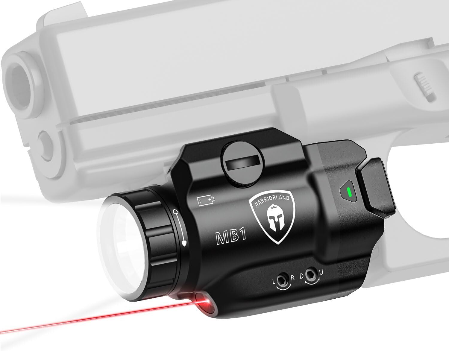 500 Lumens Pistol Light with Laser,Fit Glock17/19/P365/G3C/M&P9/Hellcat Pro/1911