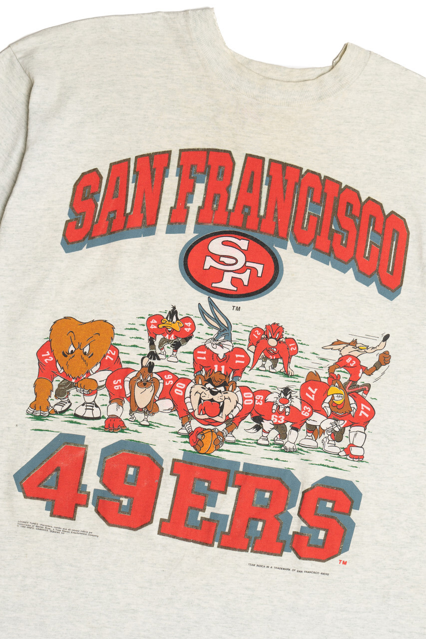 Vtg Looney Tunes San Francisco 49ers Football T-Shirt 90s Classic tee HN1196