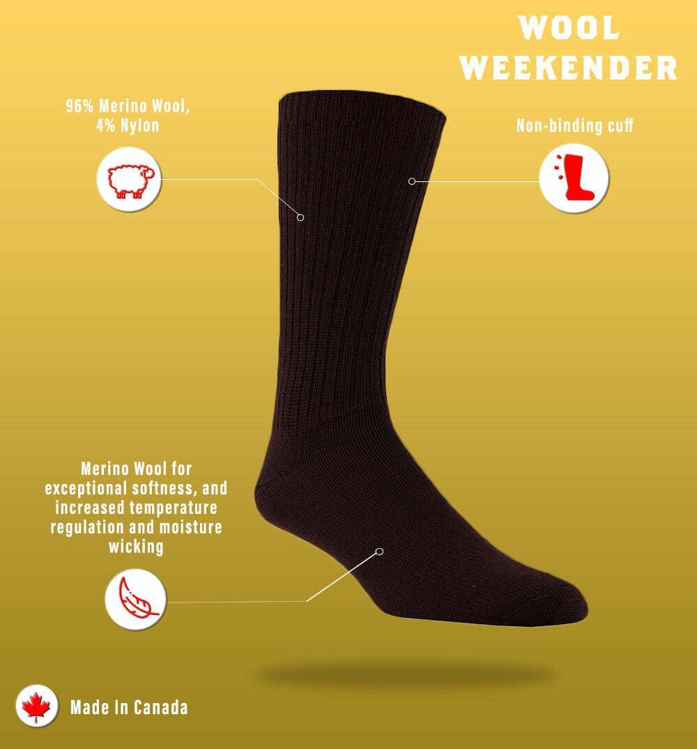 J.B. FIELD'S CASUAL WOOL WEEKENDER 96% MERINO WOOL SOCK
