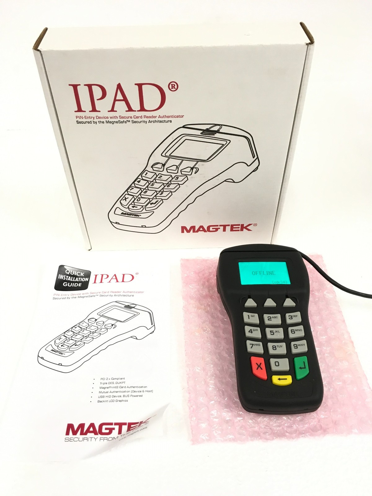 NEW MagTek 30050200 PIN Pad LCD 3-Track Magnetic Stripe Card Reader USB FREESHIP