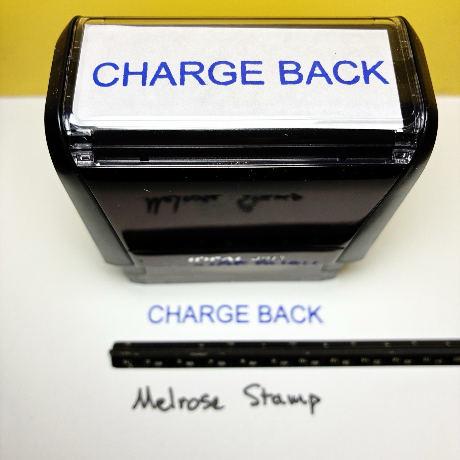 Charge Back Rubber Stamp Blue Ink Self Inking Ideal 4913