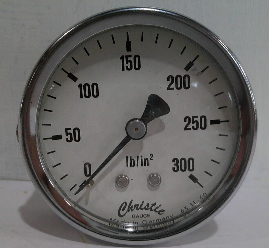 CHRISTIE 300 PSI GAUGE 2.25 INCH GLASS FACE NEW