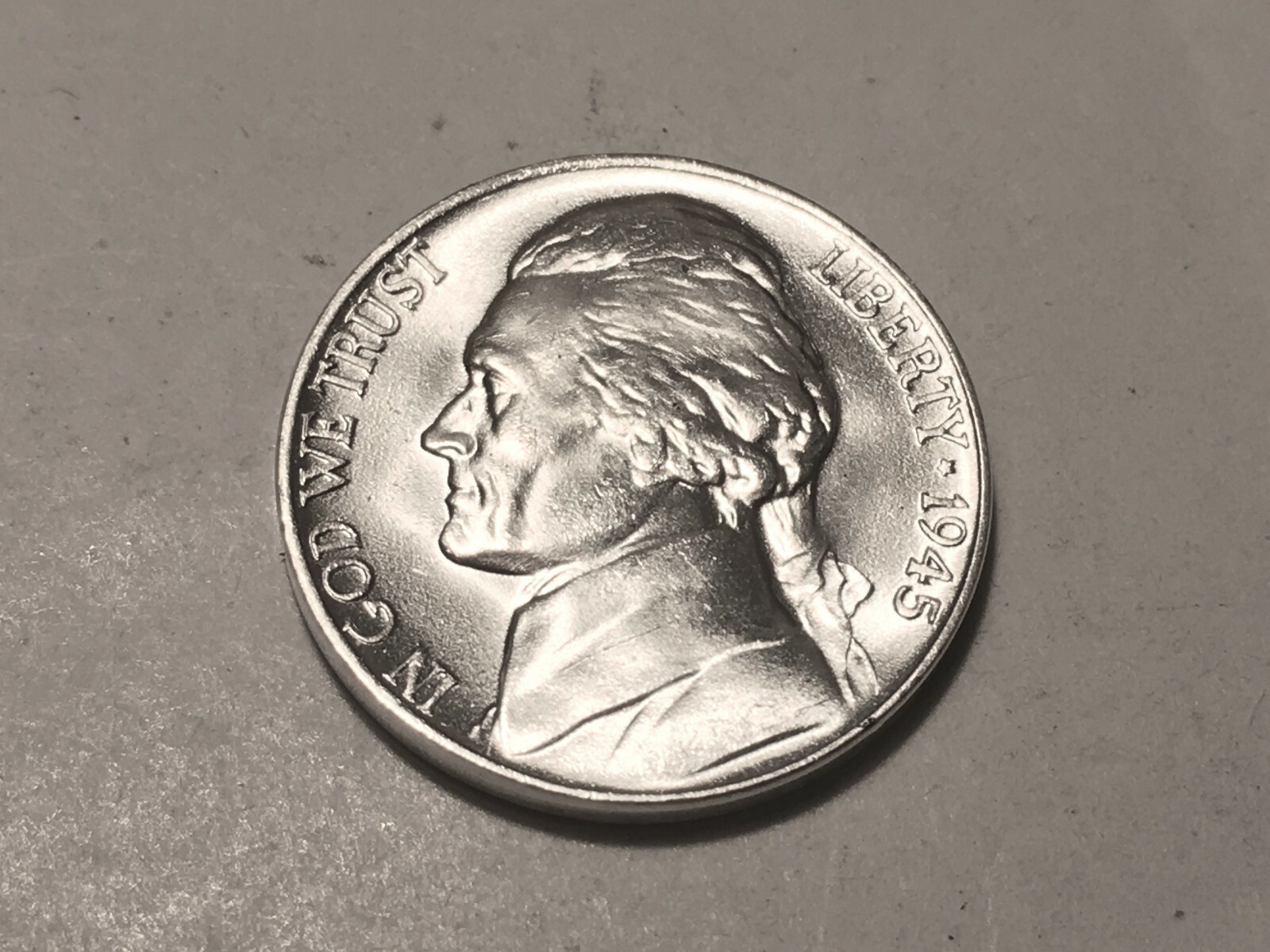 1945-P RPM#45 P/P South Choice BU/Uncirculated Jefferson Nickel