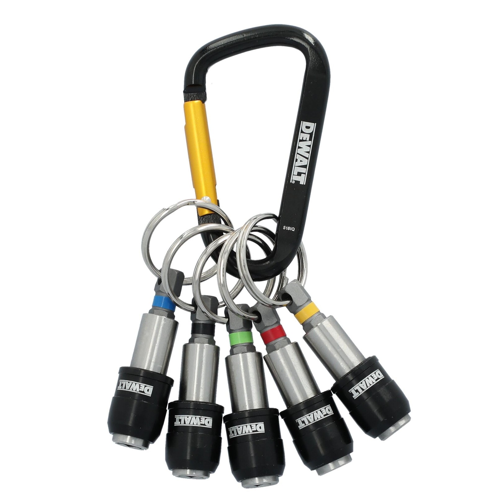 Keyring Bit Holder 1/4 Inch Hex Durable Metal Key Chain DEWALT Bits DWAFHLDKC5