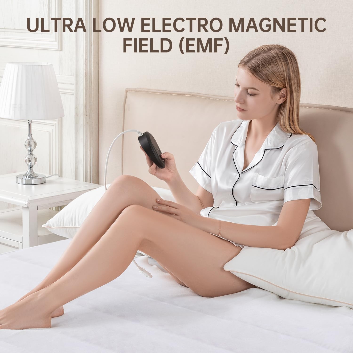 Bwarm Electric Heated Mattress Pad Cal King Size 72" x California King, White
