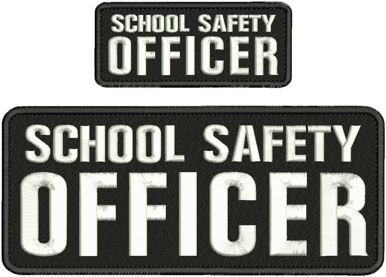 Collectible 2 Embroidery Patch ''School S O '' 4x10 and 2x5 White On Black