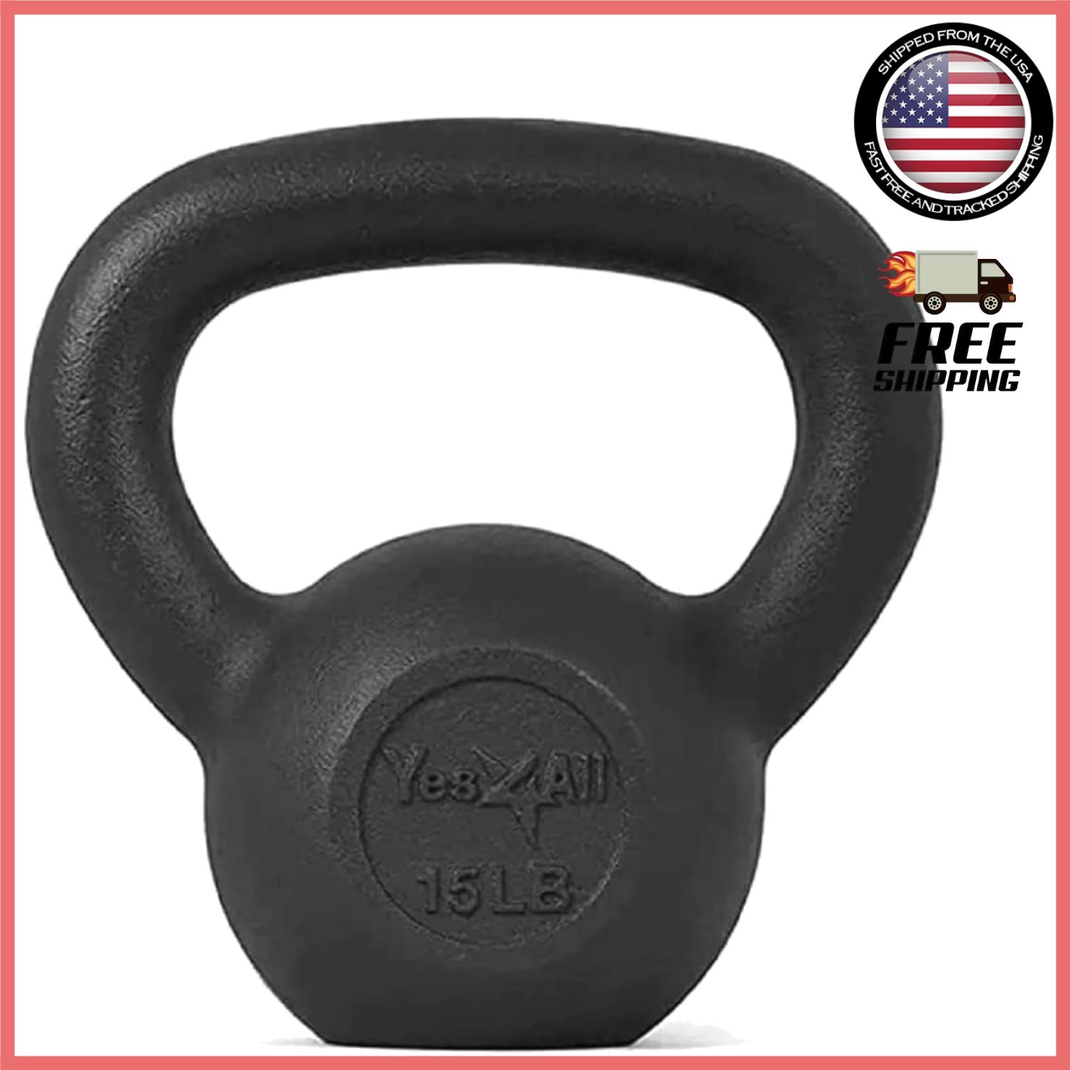 15 lbs Cast Iron Kettlebell - Versatile Strength Training for Full Body Workouts
