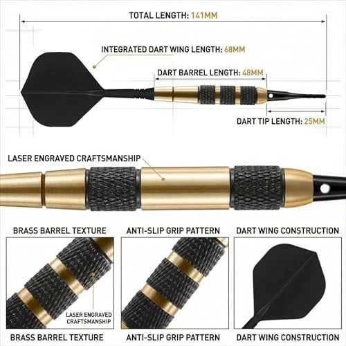 All-in-One Soft Tip Darts, 18g Complete Set with Integrated Flights That