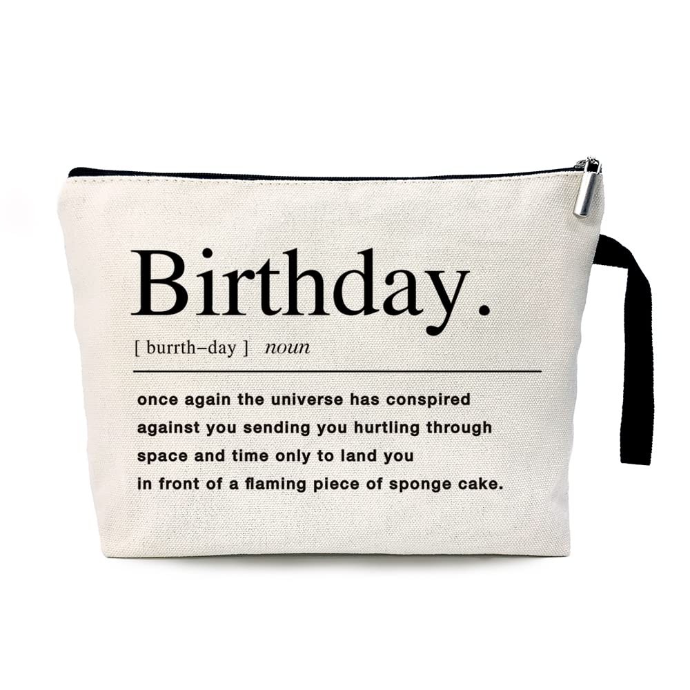 Birthday Definition Cosmetic Bag Funny Quote Makeup Pouch for Women Mom