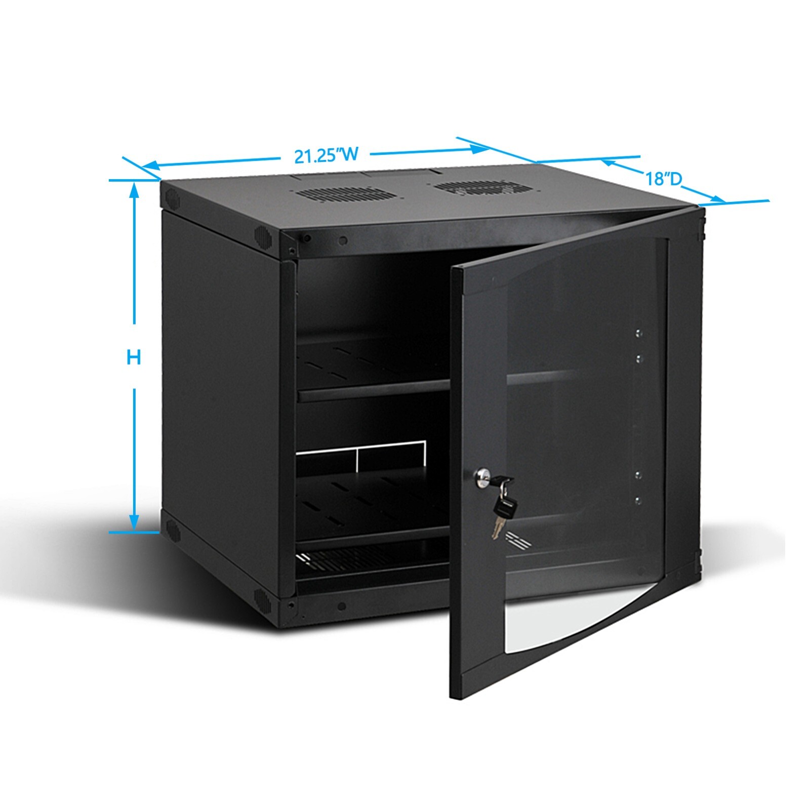 6U WALL MOUNT IT NETWORK SERVER Data CABINET 19" 450MM DEEP DOOR/PANEL LOCKS