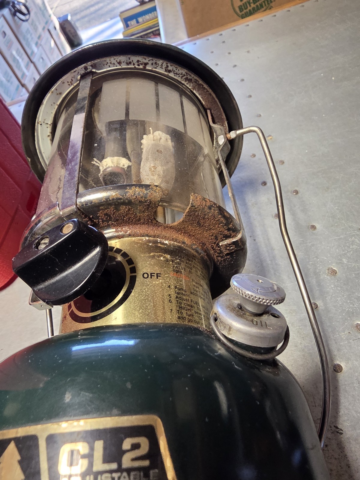 Coleman Lantern, CL2 Adjustable w/ Travel case, 1983