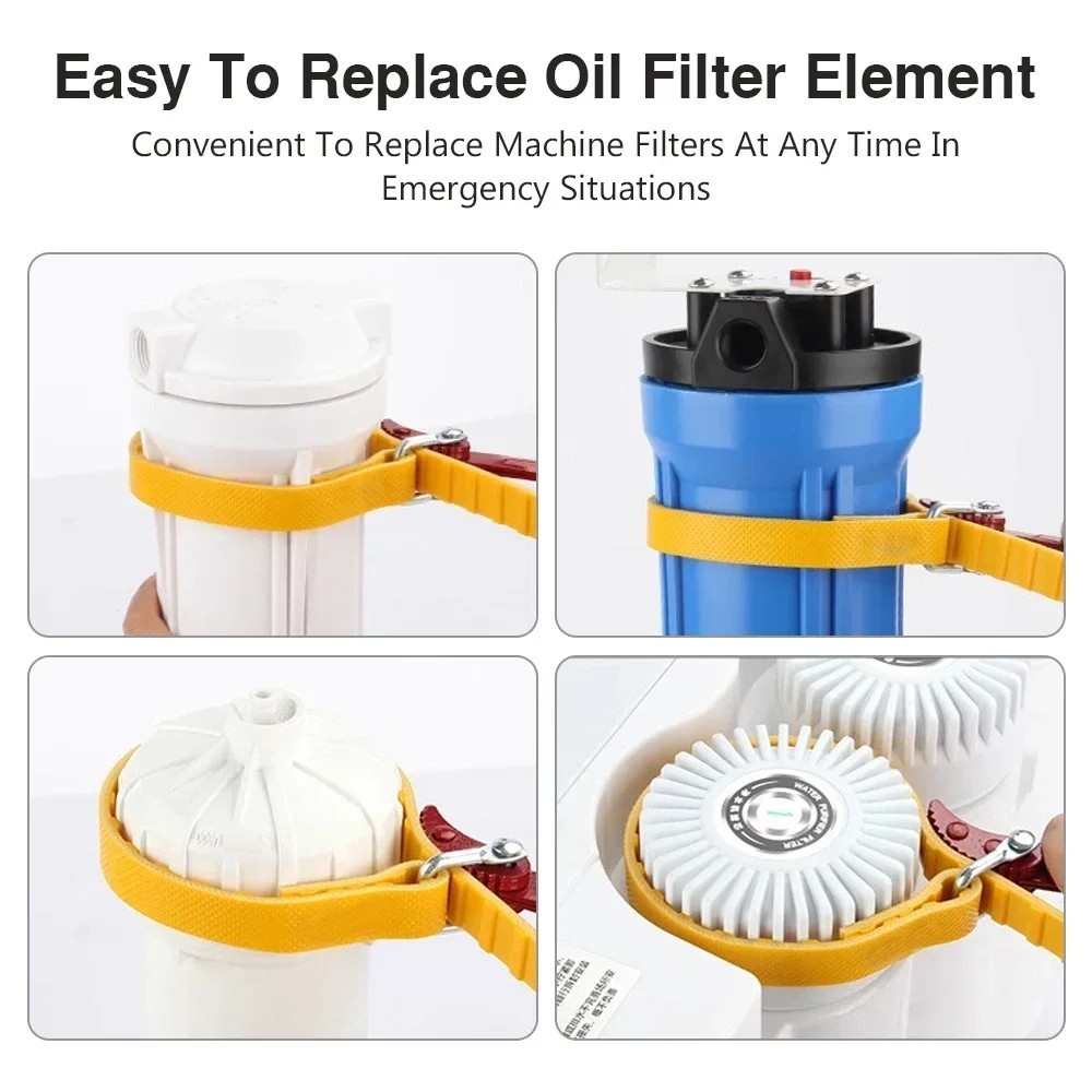 Oil Filter Handle Belt Wrench Adjustable Heavy Duty Strap Spanner Removal Tool